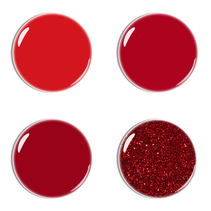 4 x 18 ml | 3 rouges + 1 rouge pailleté