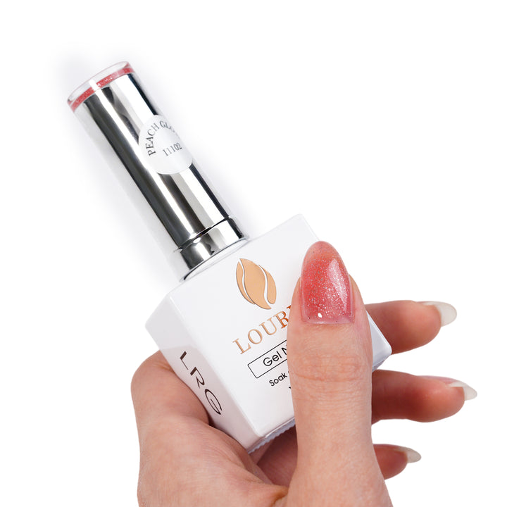Peach Glow | Nude Glitter Gel