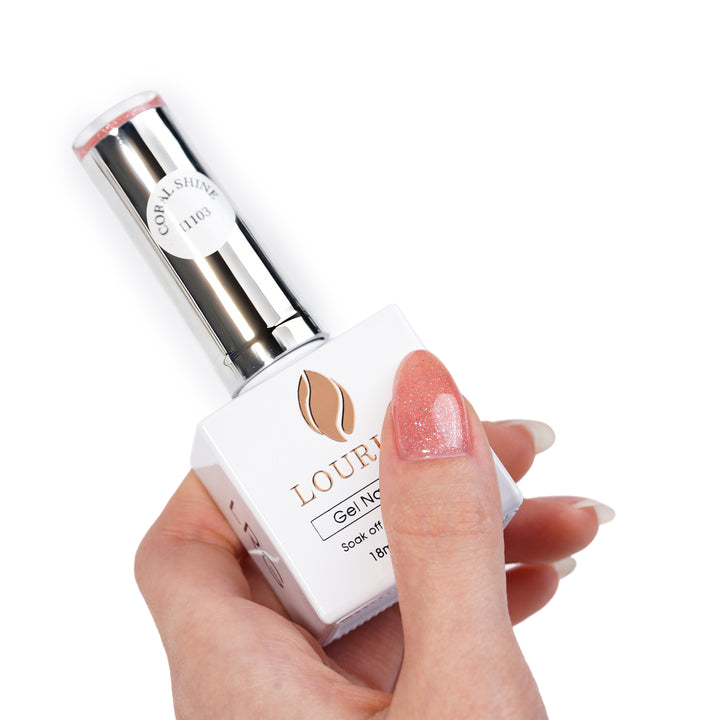 Coral Shine | Nude Glitter Gel