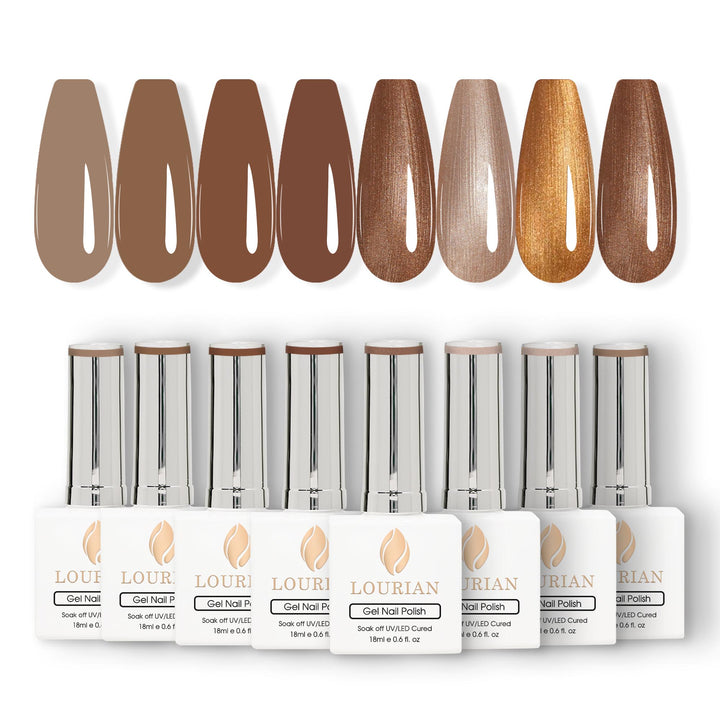 8*18ml | 8 Mocha Gel Polish Colors Set