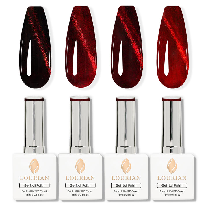 4 x 18 ml | Gel yeux de chat Ruby Flame (4 couleurs)