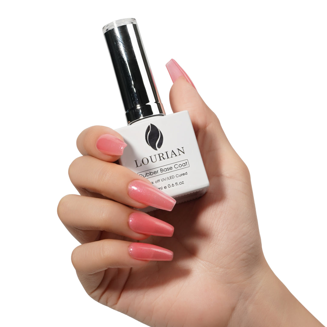 Pink Sorbet | Glitter Rubber Base Coat