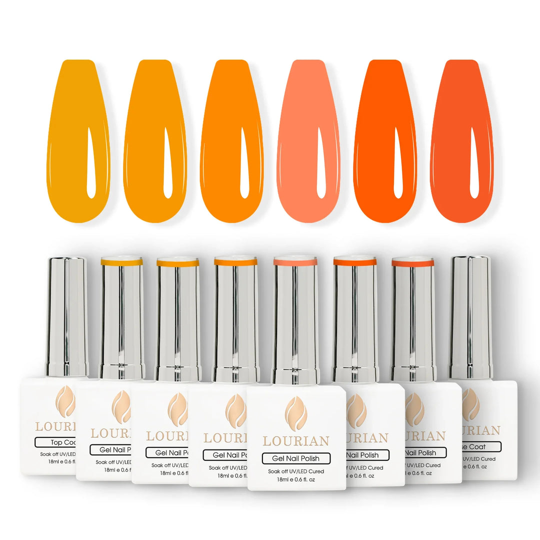 Gel Polish Starter Kit | 6 Yellow Colors + Base & Top Coat - Lourian® Official Store