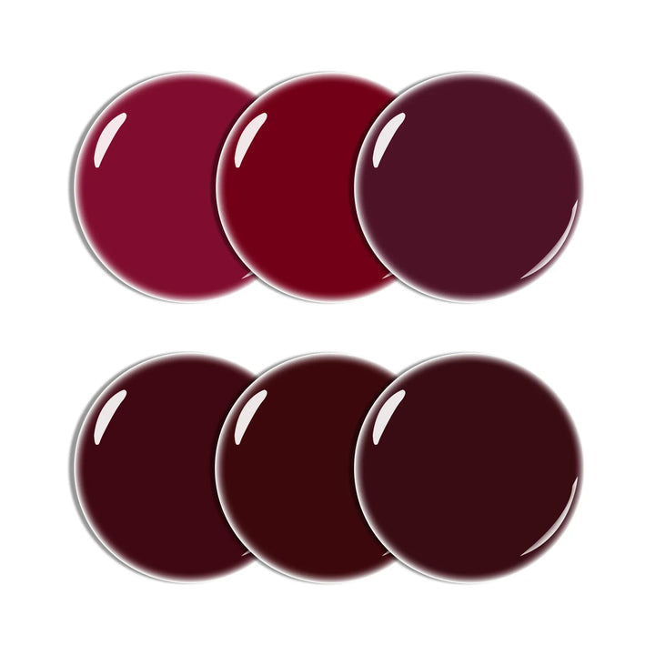 Gel Polish Starter Kit | 6 Dark Red Colors + Base & Top Coat - Lourian® Official Store