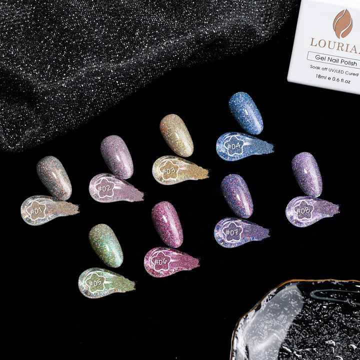 8*18ml | 8 Disco Twinkle Gel Polish Colors Set