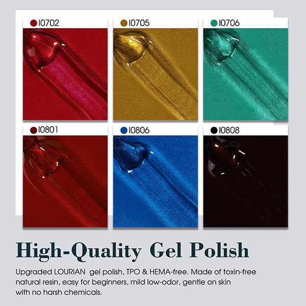6 * 18ml | Classic Metallic Colors Gel Nail