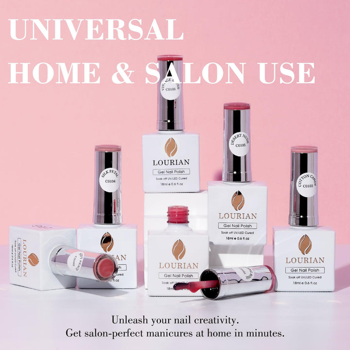 6 * 18ml | 6 Natural Nude & Pink Gel Nail Colors Set