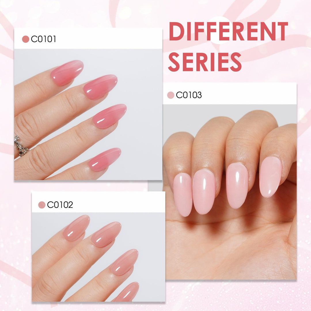 6 * 18ml | 6 Natural Nude & Pink Gel Nail Colors Set