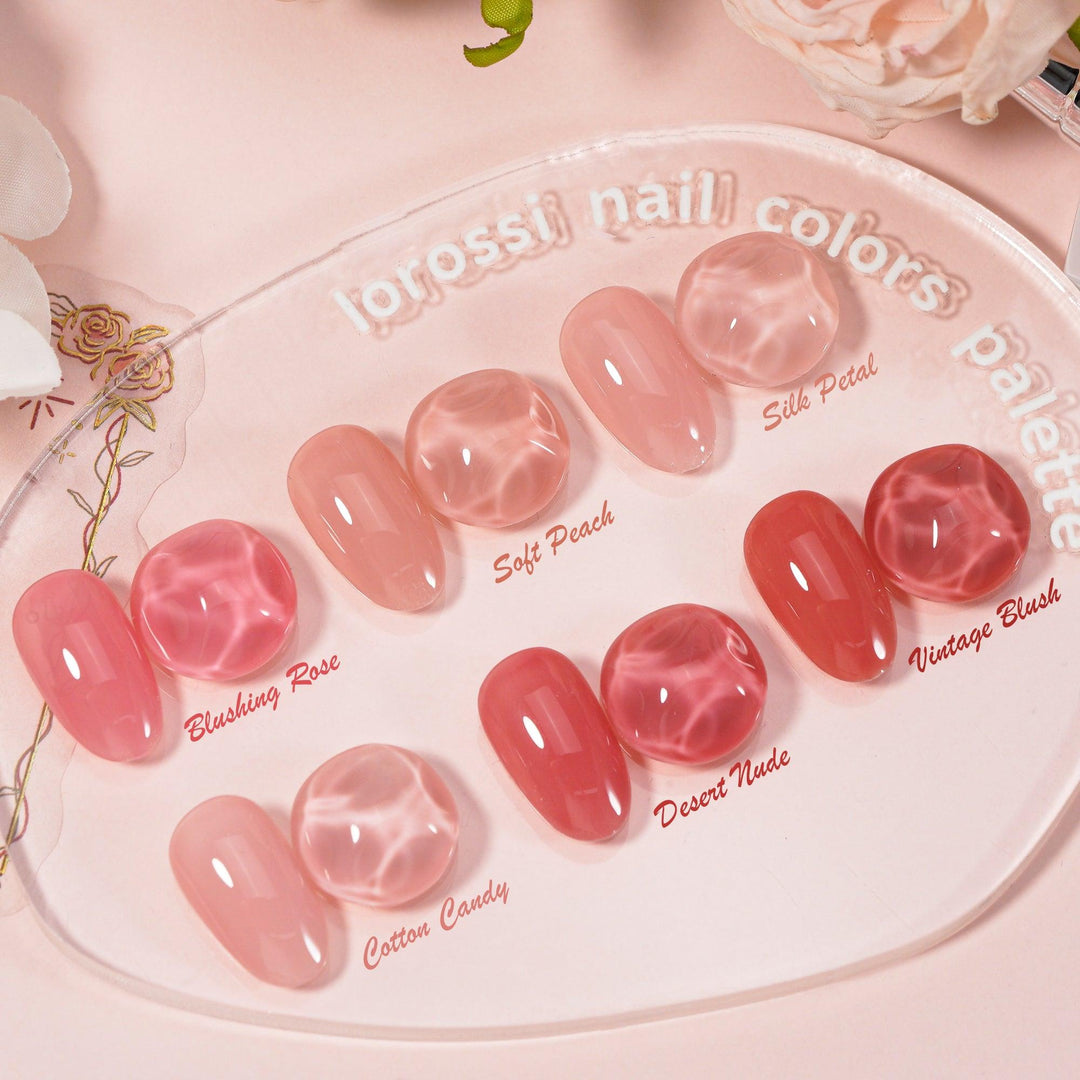 6 * 18ml | 6 Natural Nude & Pink Gel Nail Colors Set