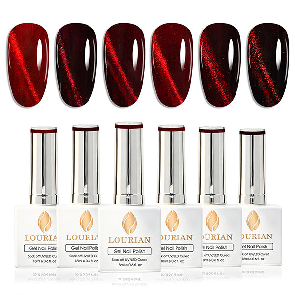 8 * 18ml | Set de geles ojo de gato Llama Rubí