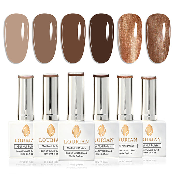 8 * 18ml | Juego de 8 esmaltes en gel color moca