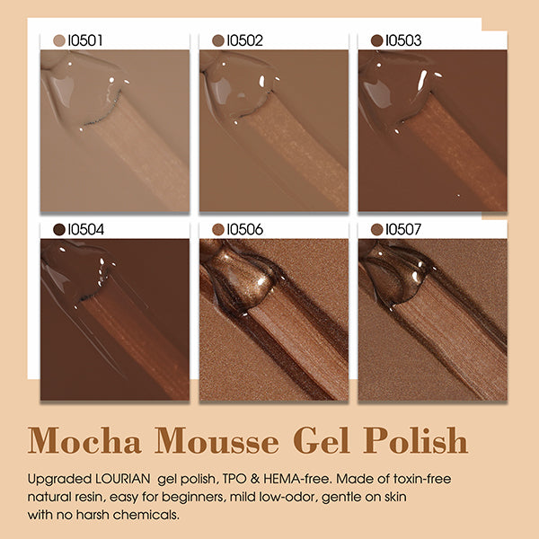 8 * 18ml | Juego de 8 esmaltes en gel color moca