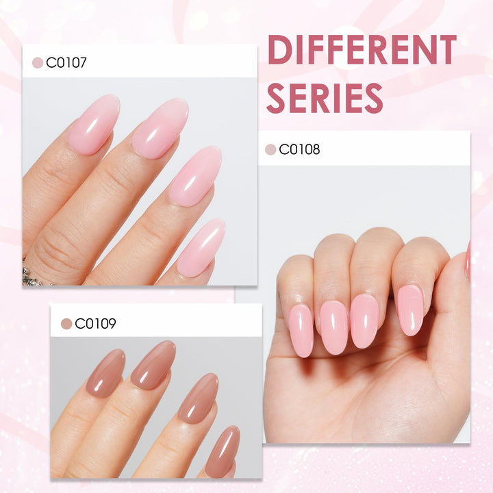 6 * 18ml | Lot de 6 vernis à ongles gel couleurs naturelles et pailletées