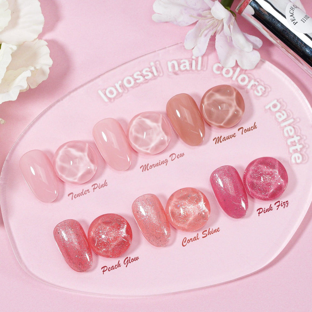 6 * 18ml | Lot de 6 vernis à ongles gel couleurs naturelles et pailletées
