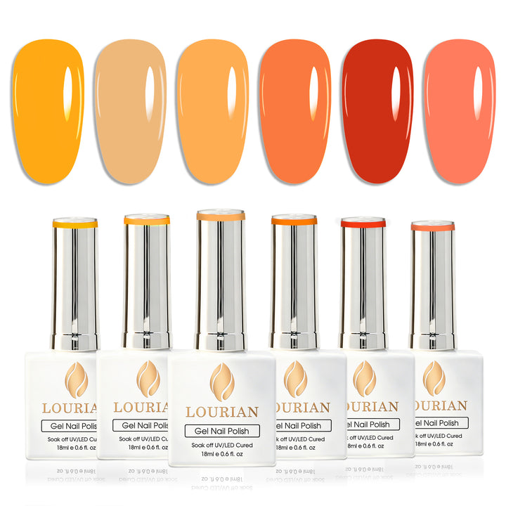6 * 18ml | Yellow Gel Nail Polishes Set