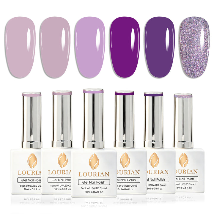6 * 18ml | 6 Purple Colors Gel Bundle