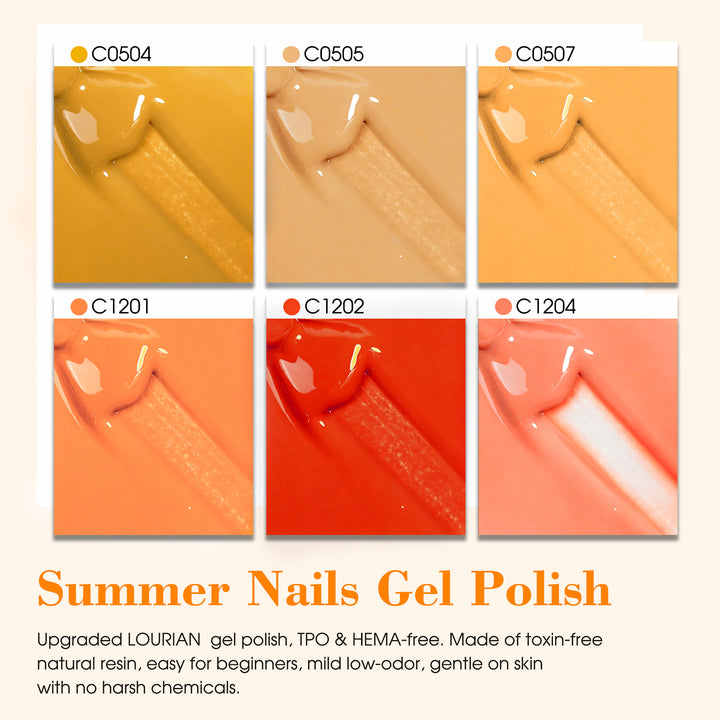 6 * 18ml | Yellow Gel Nail Polishes Set