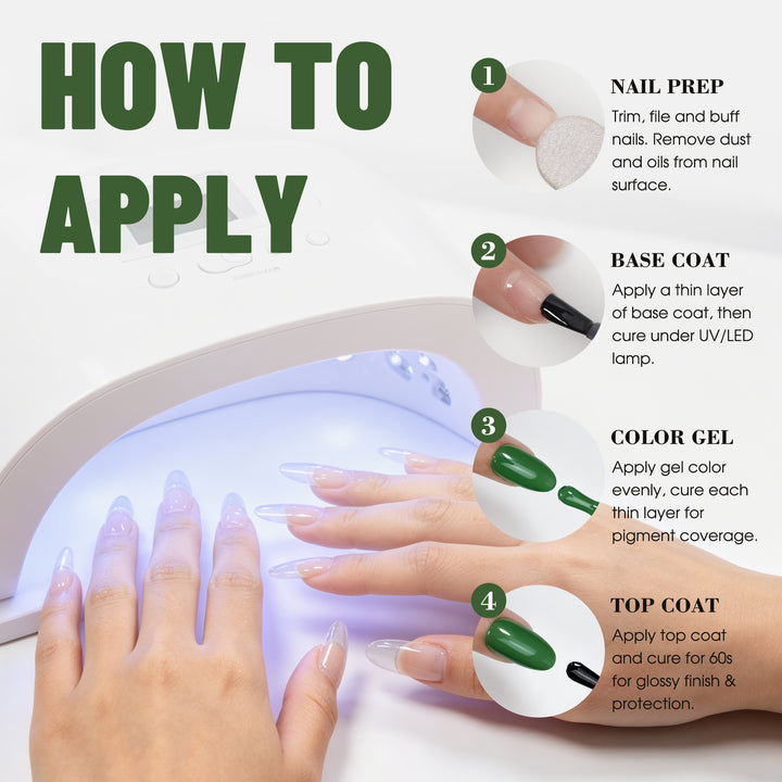 6 * 18ml | Green Gel Nail Polish Set