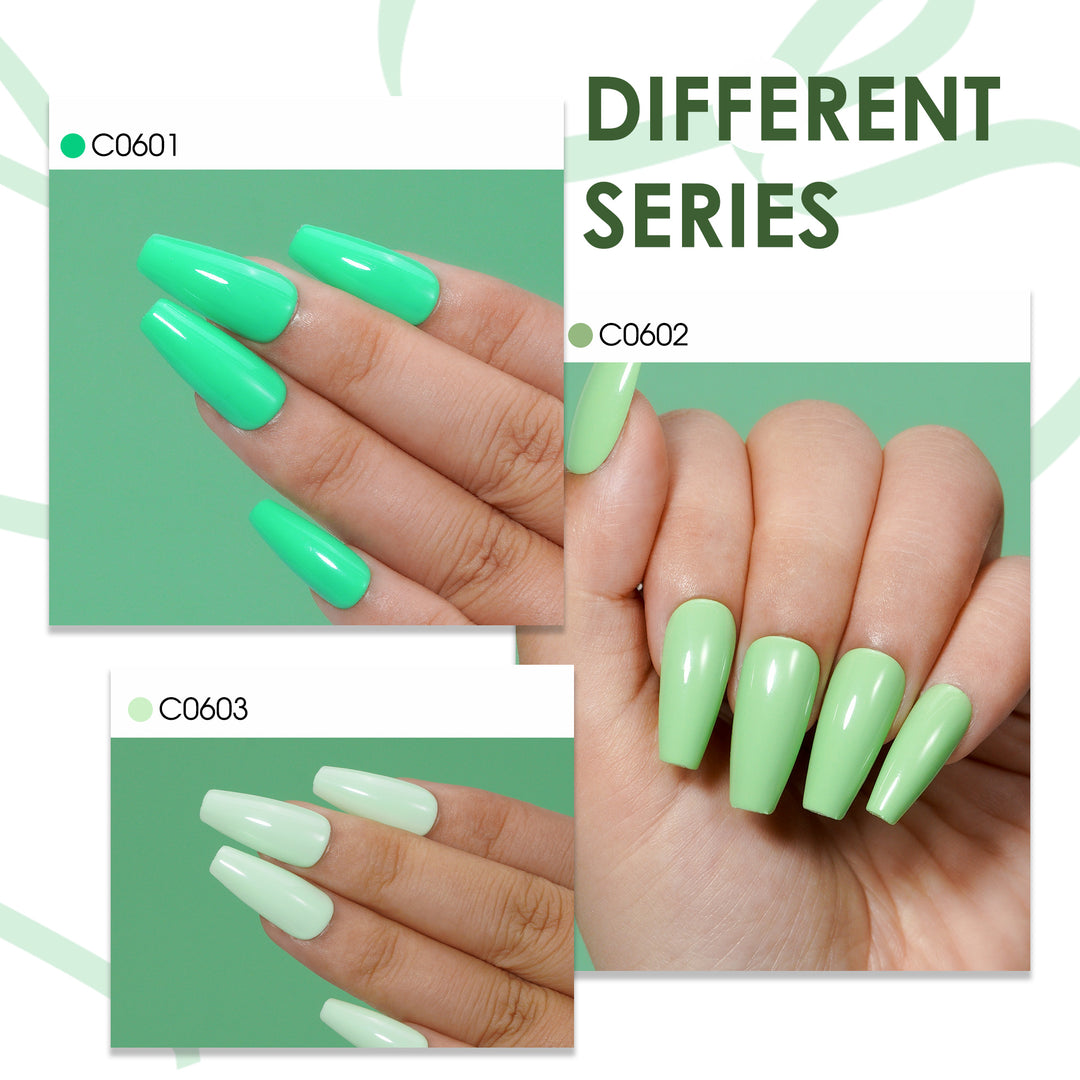 6 * 18ml | Green Gel Nail Polish Set