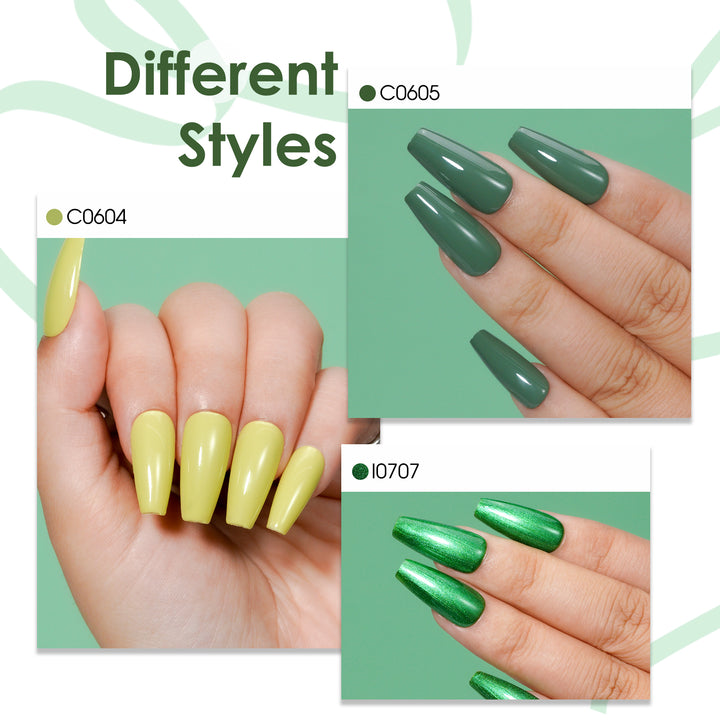 6 * 18ml | Green Gel Nail Polish Set
