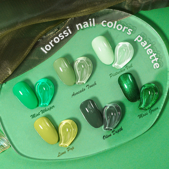 6 * 18ml | Green Gel Nail Polish Set