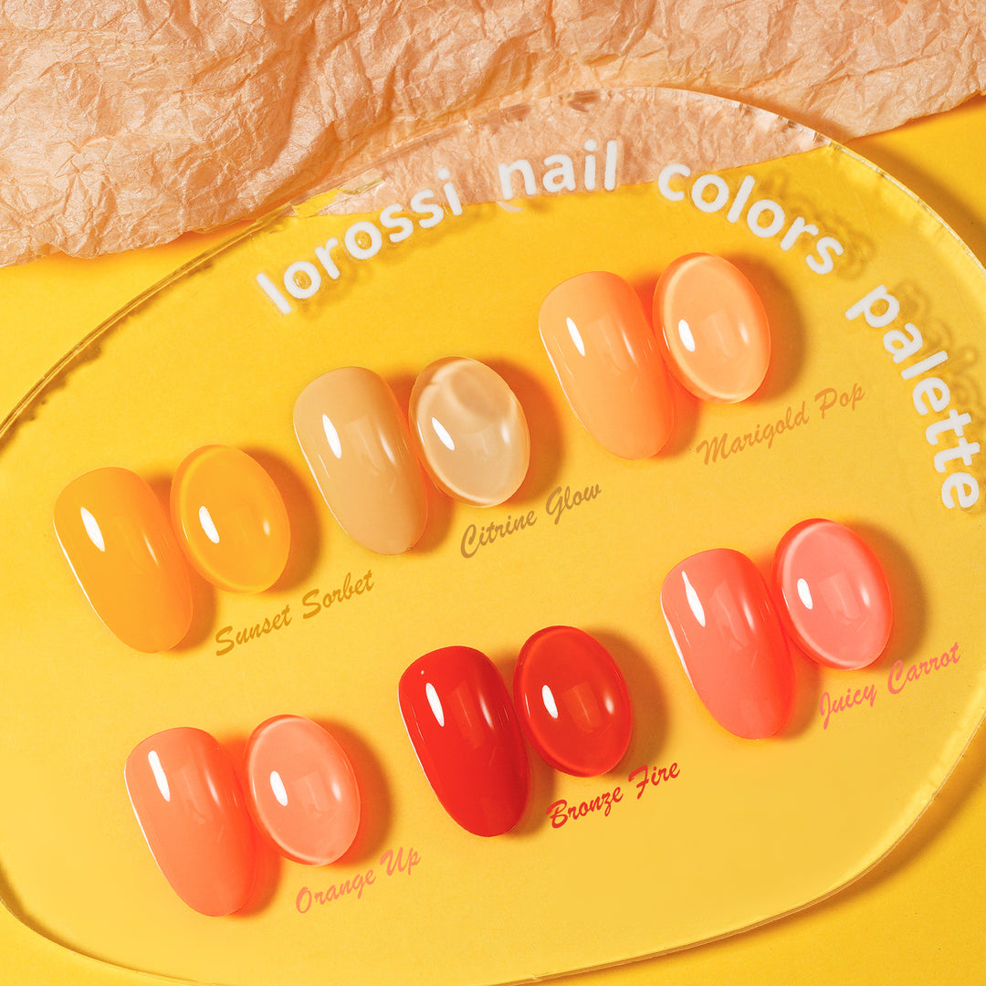 6 * 18ml | Yellow Gel Nail Polishes Set