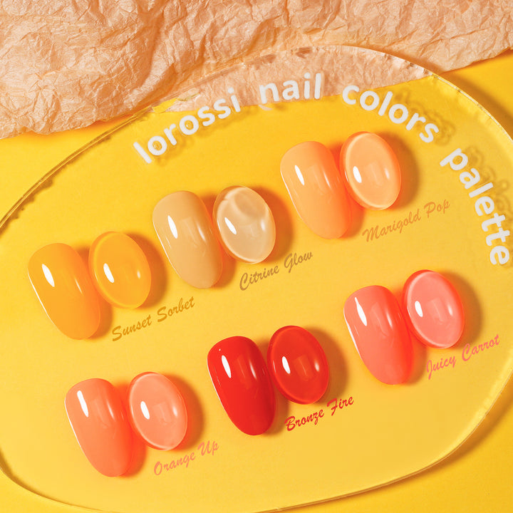 6 * 18ml | Yellow Gel Nail Polishes Set