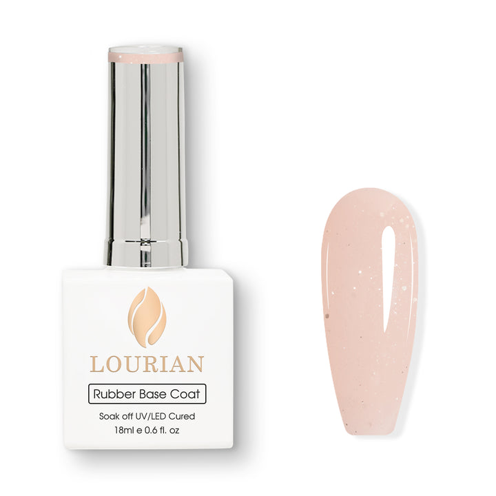 Apricot Glimmer | Glitter Rubber Base Coat