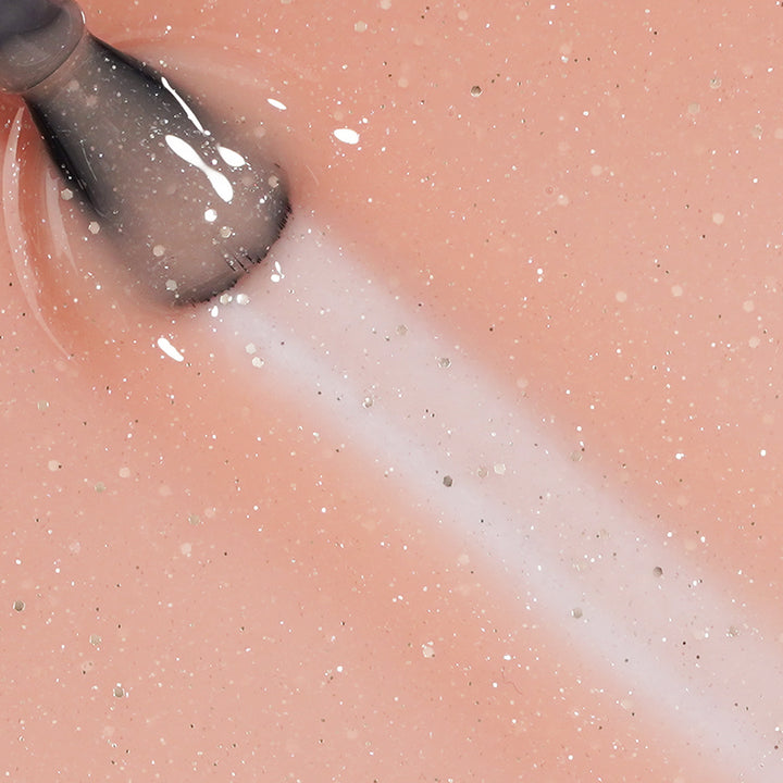 Apricot Glimmer | Glitter Rubber Base Coat