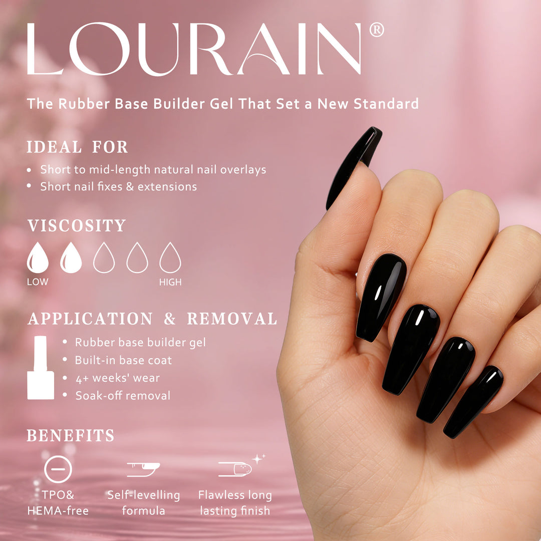 Jet Black | Rubber Base Gel