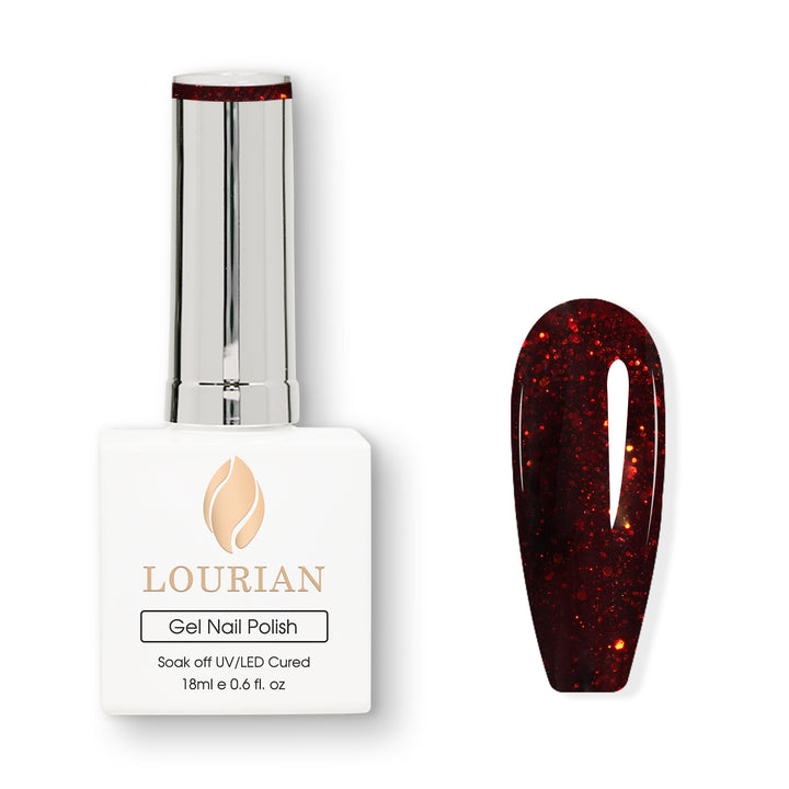 Burgundy Blaze | Red Gliiter Gel