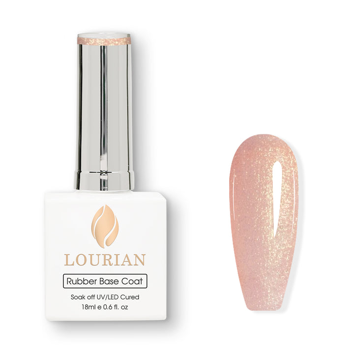 Champagne Glow | Glitter Rubber Base Coat