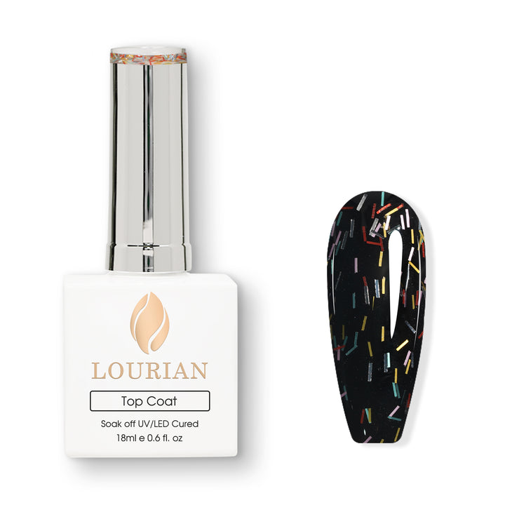 Confetti Night | Gold Flake Top Coat