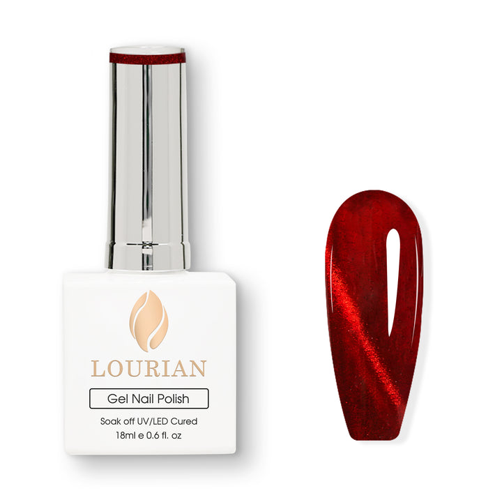 Crimson Veil | Ruby Flame Cat Eye Gel