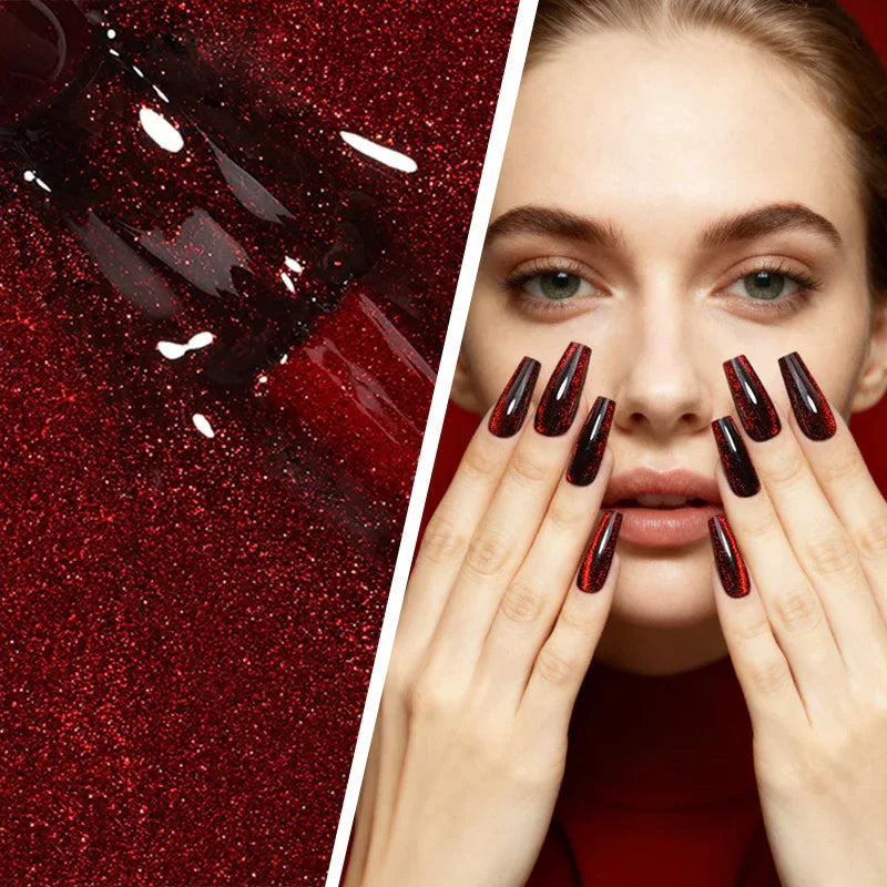 Gel Polish Starter Kit | 6 Red Cat Eye Colors + Base & Top Coat - Lourian® Official Store