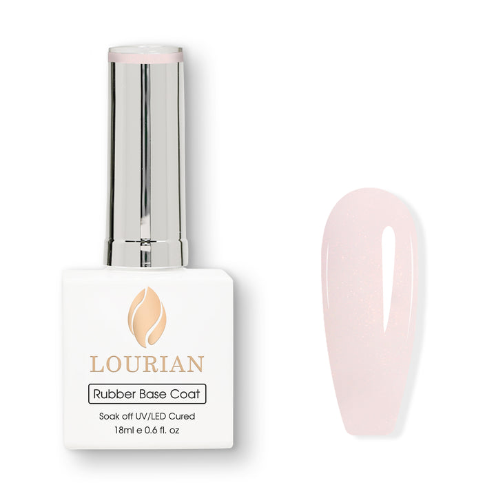 Peach Whisper | Glitter Rubber Base Coat