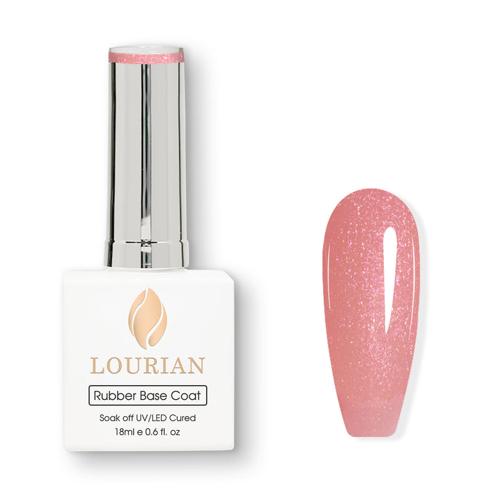 Pink Sorbet | Glitter Rubber Base Coat