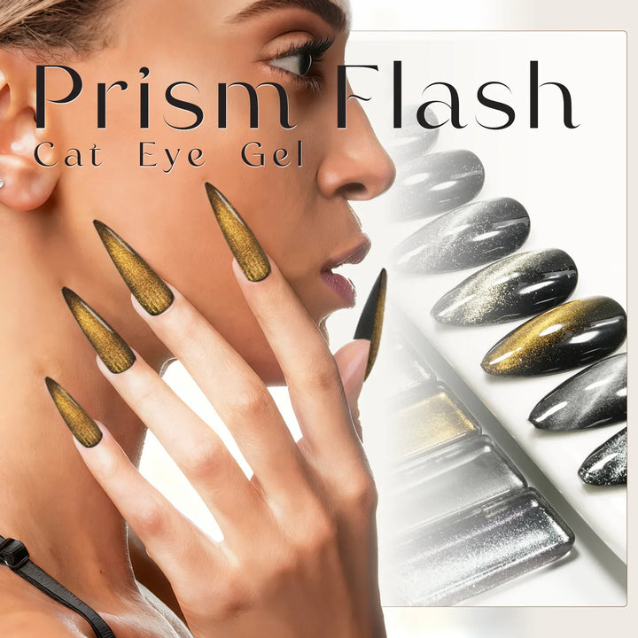 Gel Polish Starter Kit | 6 Prism Flash Cat Eye Colors + Base & Top Coat - Lourian® Official Store