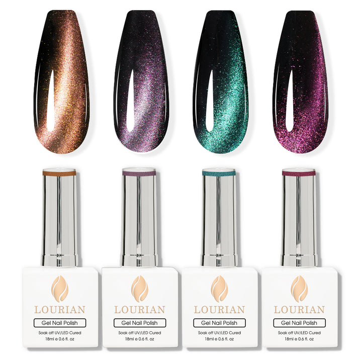 Coffret de 4 x 18 ml | Gel œil de chat 5D – Gamme Éclat Cosmique