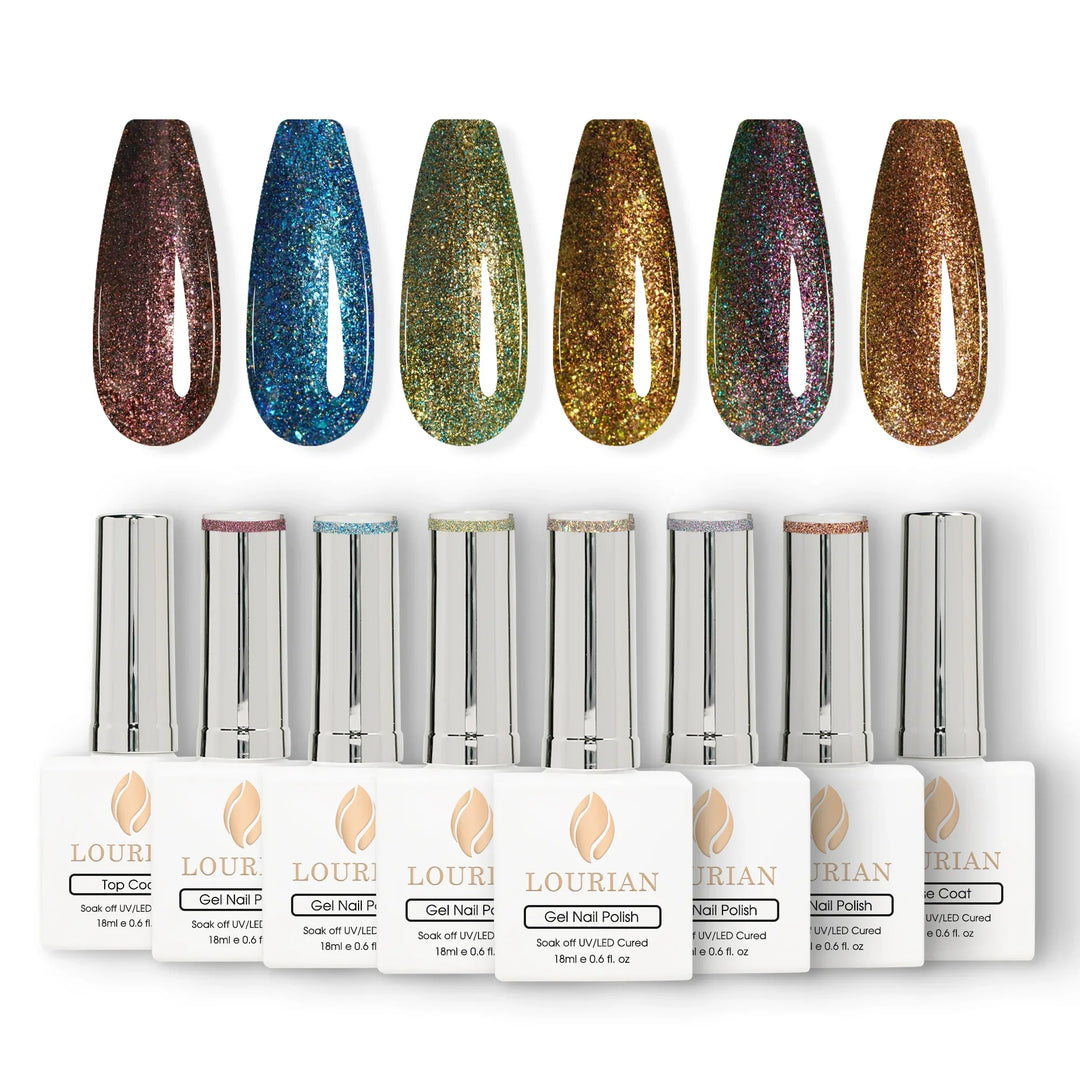 Gel Polish Starter Kit | 6 Mermaid Gel + Base & Top Coat - Lourian® Official Store