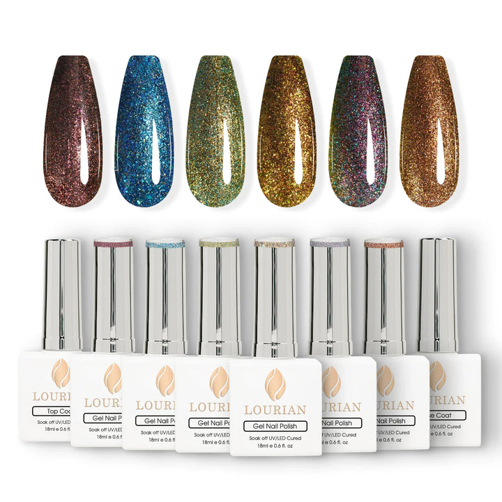 Gel Polish Starter Kit | 6 Mermaid Gel + Base & Top Coat - Lourian® Official Store