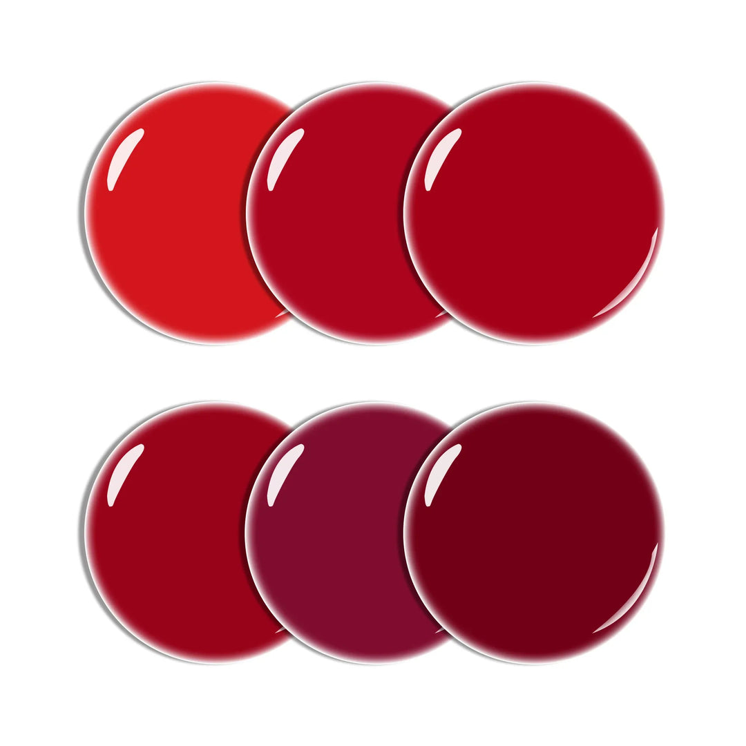 Gel Polish Starter Kit | 6 Bright Red Colors + Base & Top Coat - Lourian® Official Store