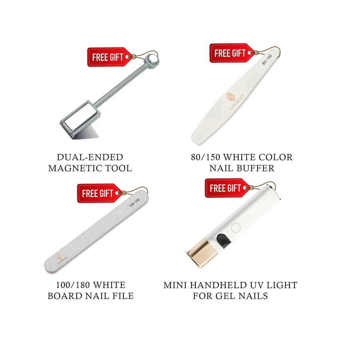 Gel Polish Starter Kit | 6 Prism Flash Cat Eye Colors + Base & Top Coat - Lourian® Official Store