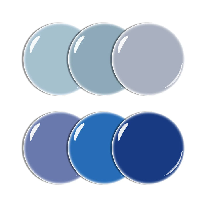 Gel Polish Starter Kit | 6 Blue Colors + Base & Top Coat - Lourian® Official Store