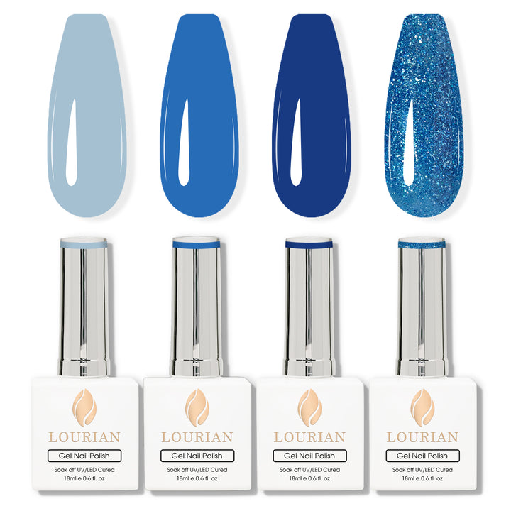 4 x 18 ml | 3 blaue + 1 blauer Glitzerfarbton