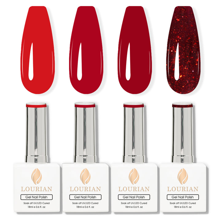 4 x 18 ml | 3 rouges + 1 rouge pailleté